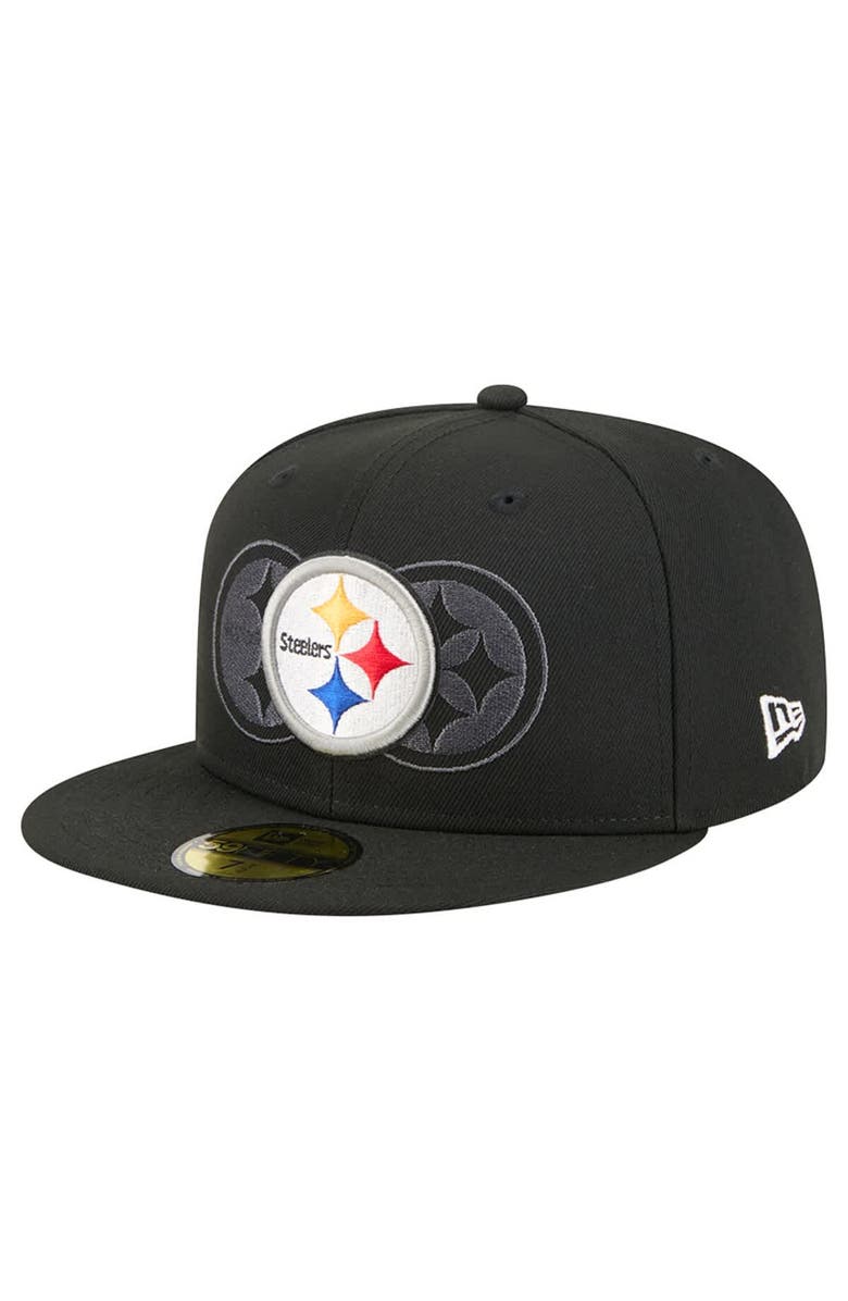New Era Men's New Era Black Pittsburgh Steelers Tri-Hit 59FIFTY Fitted Hat, Main, color, Black