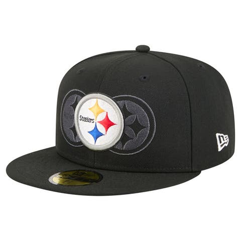 Men's New Era Black Pittsburgh Steelers Tri-Hit 59FIFTY Fitted Hat