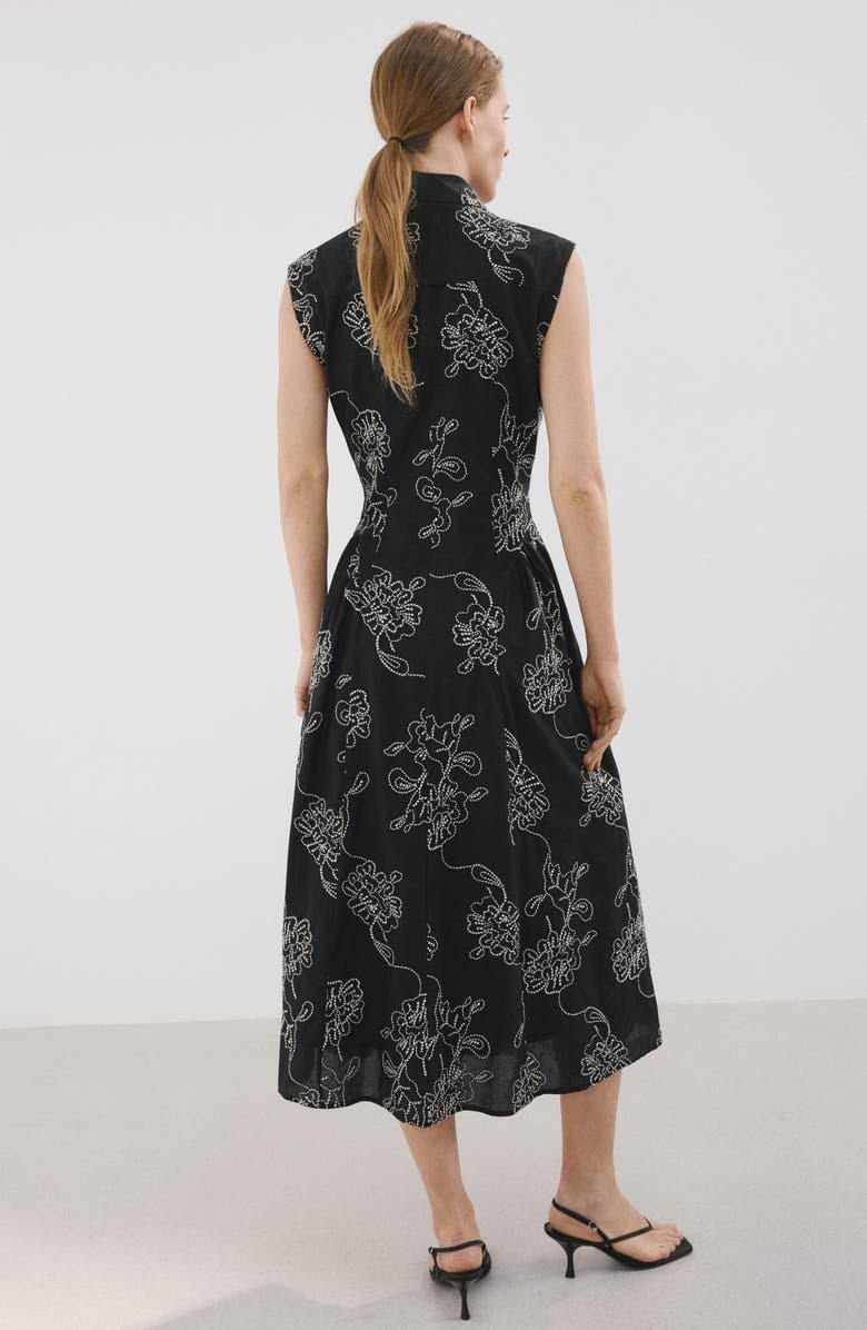 MANGO Floral Embroidered Sleeveless Midi Dress, Alternate, color,