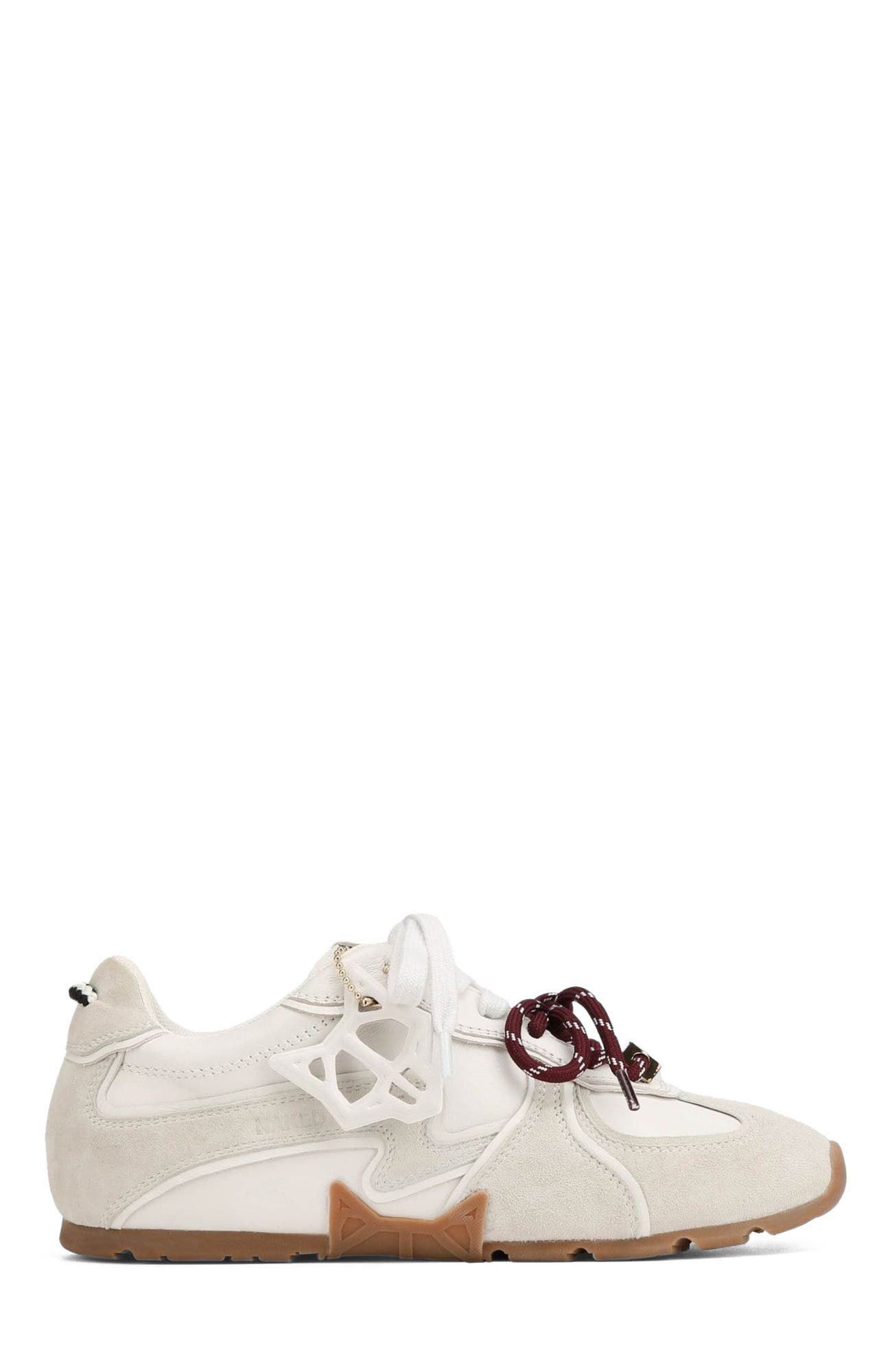 Adored Suede/Leather Sneaker, Main, color, White Suede Leather