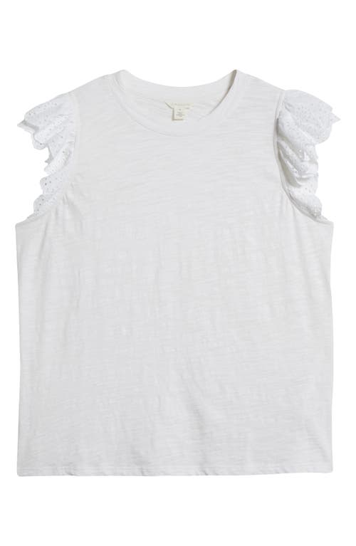 CASLONR CASLON(R) MIXED MEDIA EYELET TRIM TOP