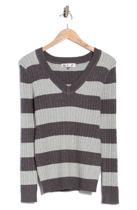Stripe V-Neck Sweater