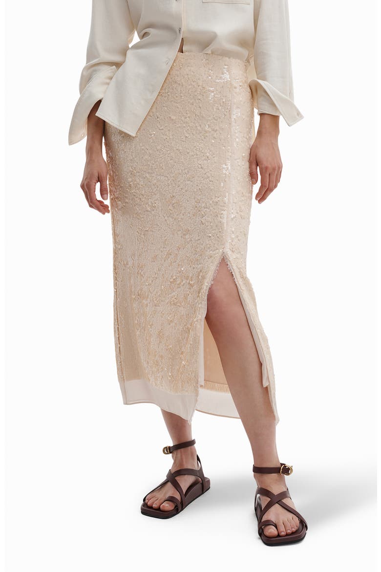 Kali Sequin Midi Skirt, Main, color, SOFT PINK