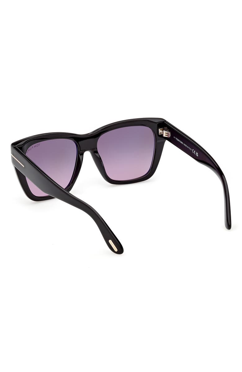 TOM FORD Flynn 55mm Gradient Butterfly Sunglasses, Alternate, color, Black / Gradient Smoke