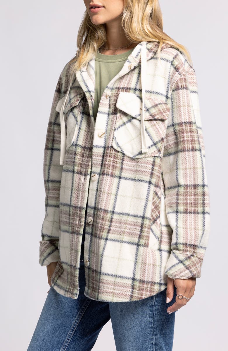 Thread & Supply Almira Plaid Fleece Shirt Jacket, Main, color, 