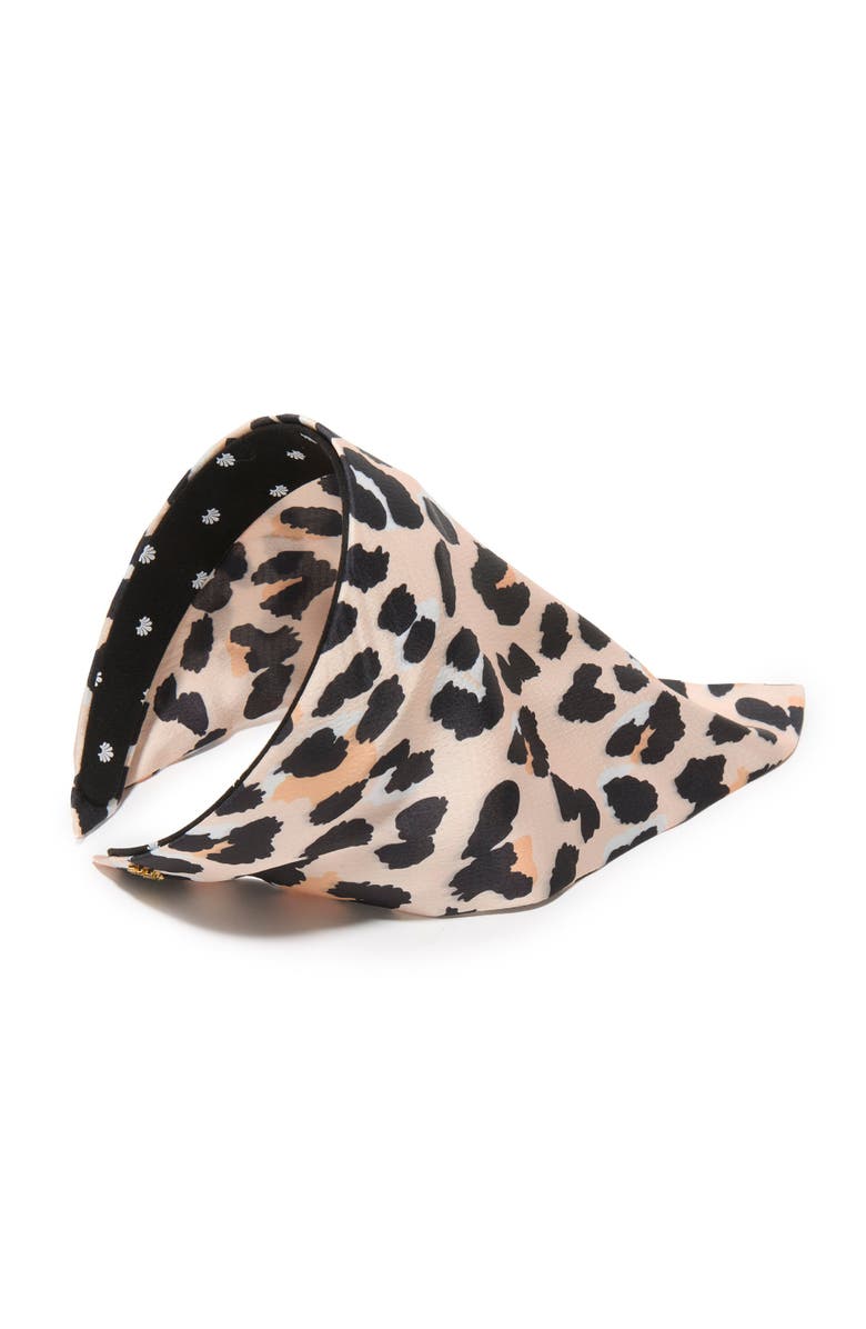 Lele Sadoughi Jackie Silky Handkerchief Headband, Main, color, Leopard 960
