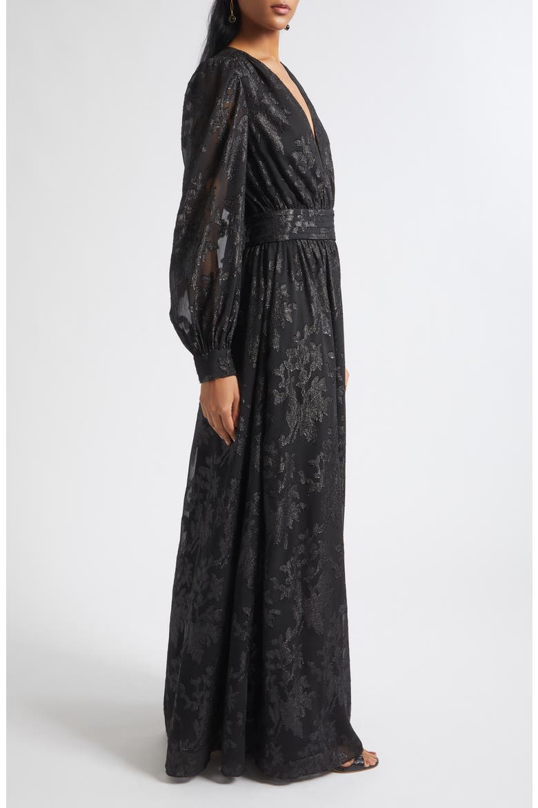 Rebecca Jacquard Gown, Alternate, color, BLACK JACQUARD
