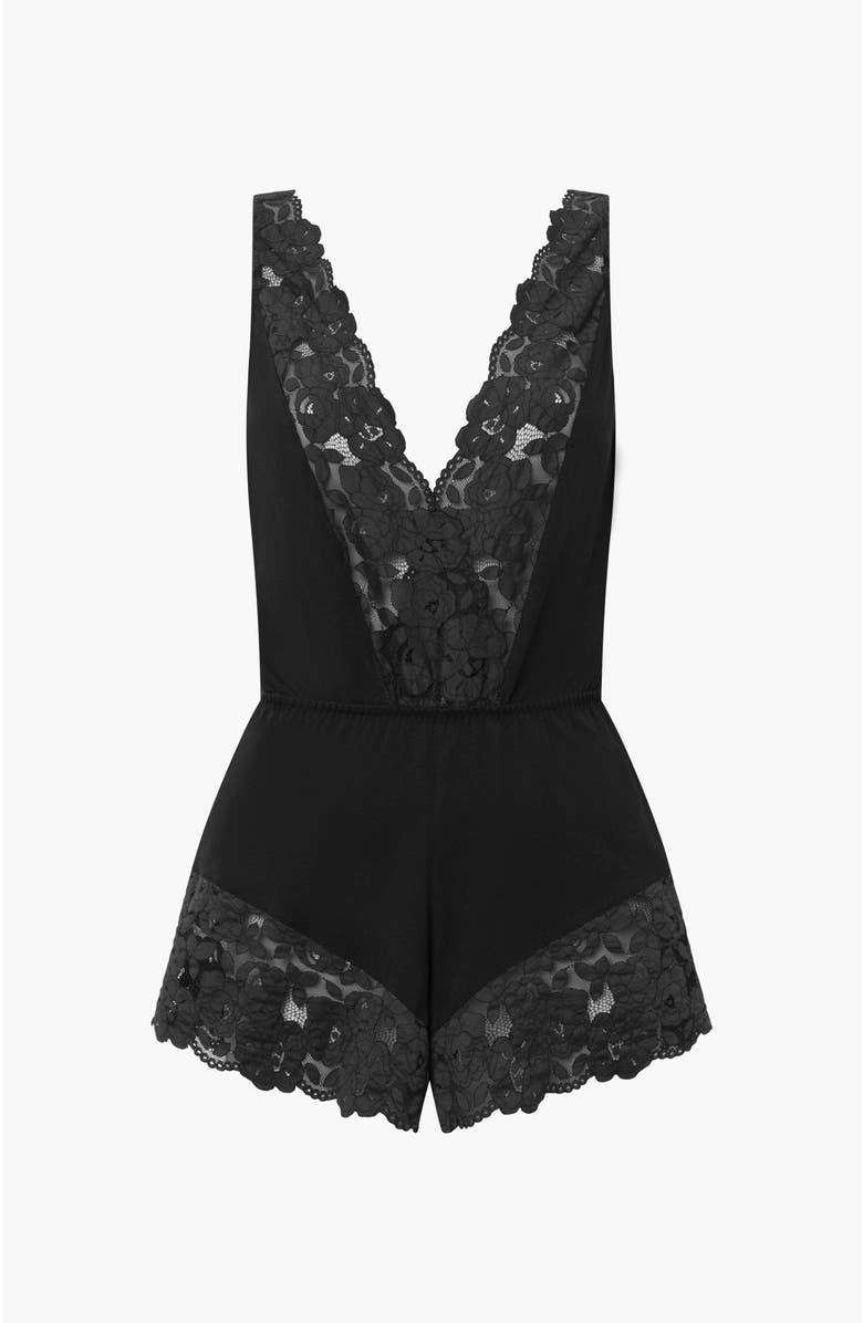 Cosabella Romanza Sleep Romper, Alternate, color, Black
