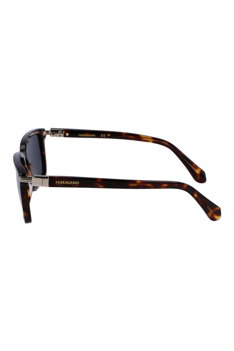 Gancini Evolution 56mm Rectangular Sunglasses, Alternate, color, DARK TORTOISE