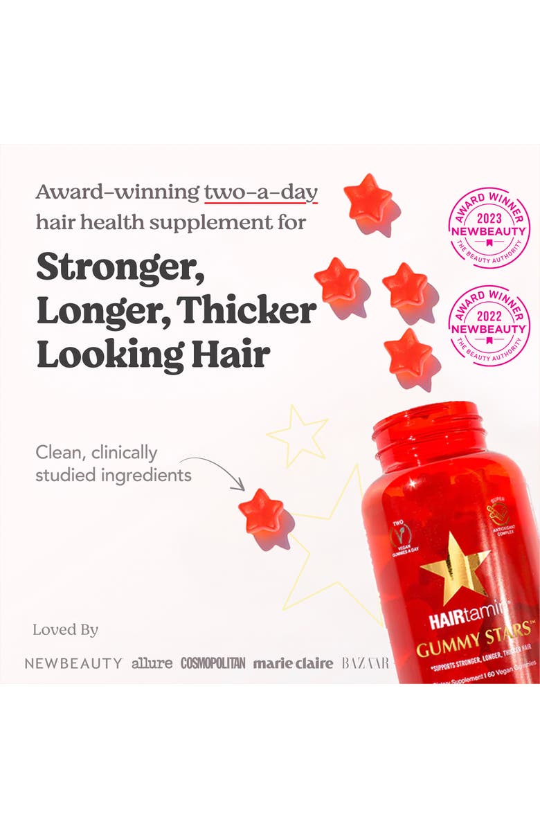 HAIRTAMIN Gummy Stars, Alternate, color, NO COLOR