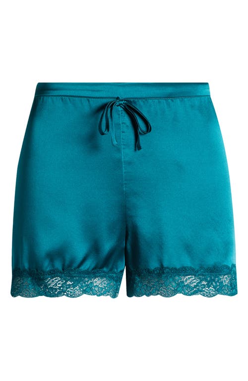 Etam Milky Silk Pajama Shorts In Anise Absinthe