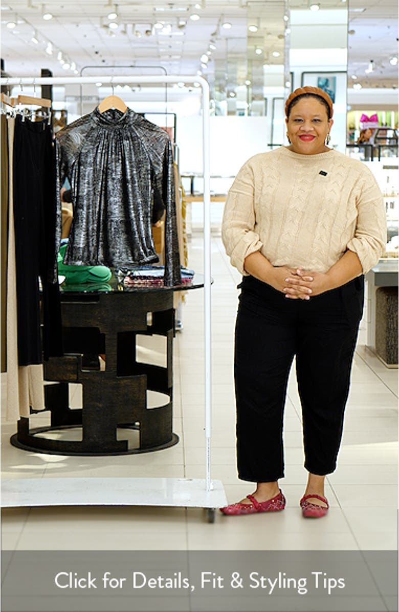 Metalllic Ruched Turtleneck Top, sales video thumbnail