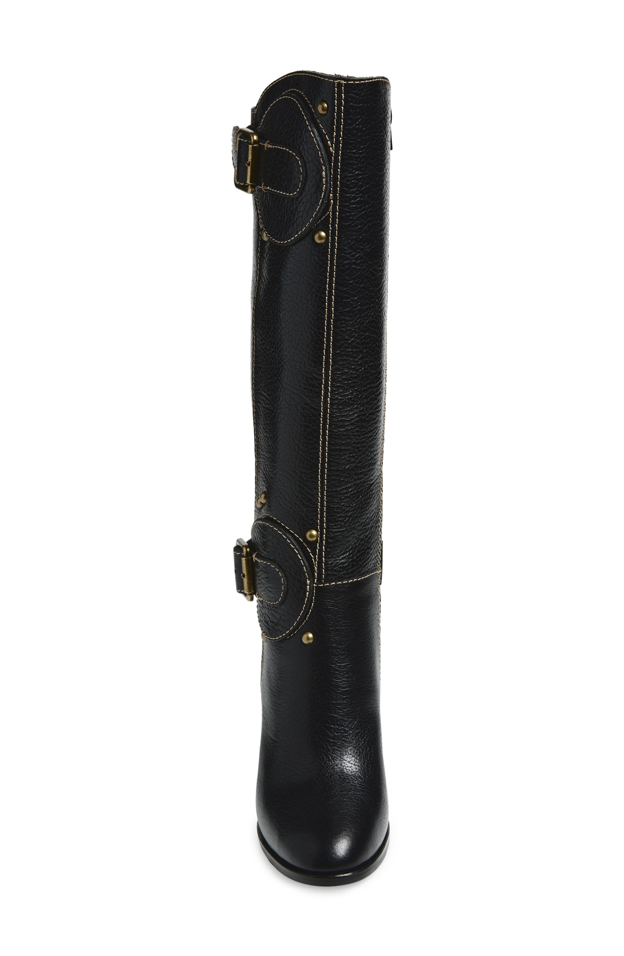 Jeffrey Campbell Chantel Knee High Boot, Alternate, color, Black Crinkle Bronze