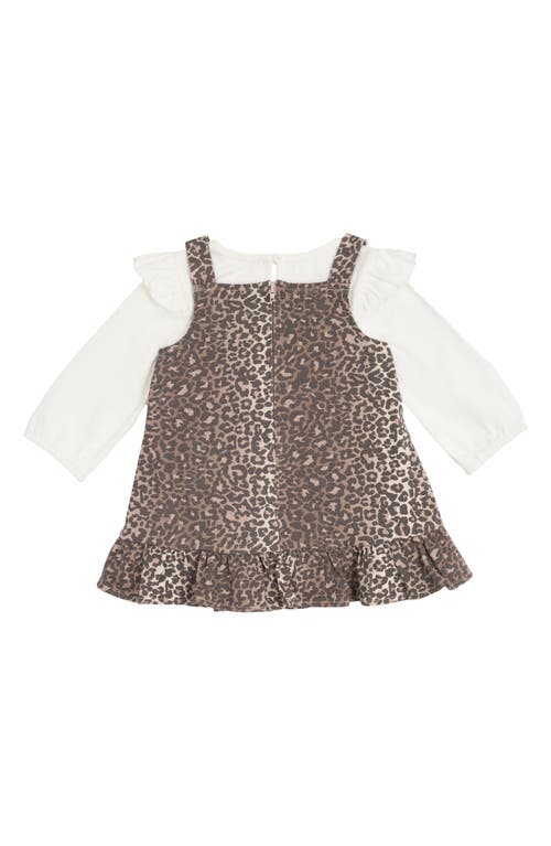 Rare Editions Leopard Denim Jumper & T-shirt Set In Brown