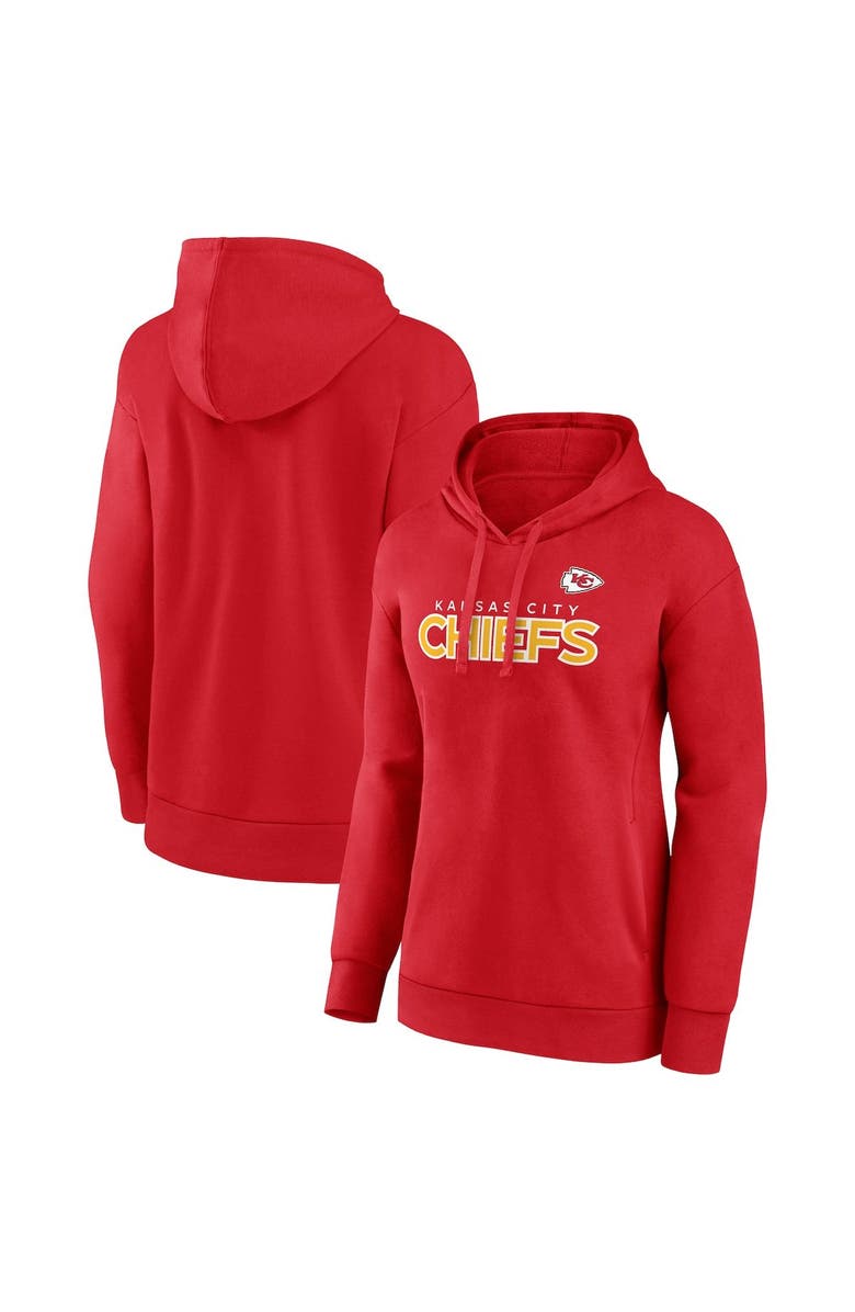 FANATICS Women's Fanatics Branded Red Kansas City Chiefs Iconic Cotton Fleece Checklist Pullover Hoodie, Main, color, Red