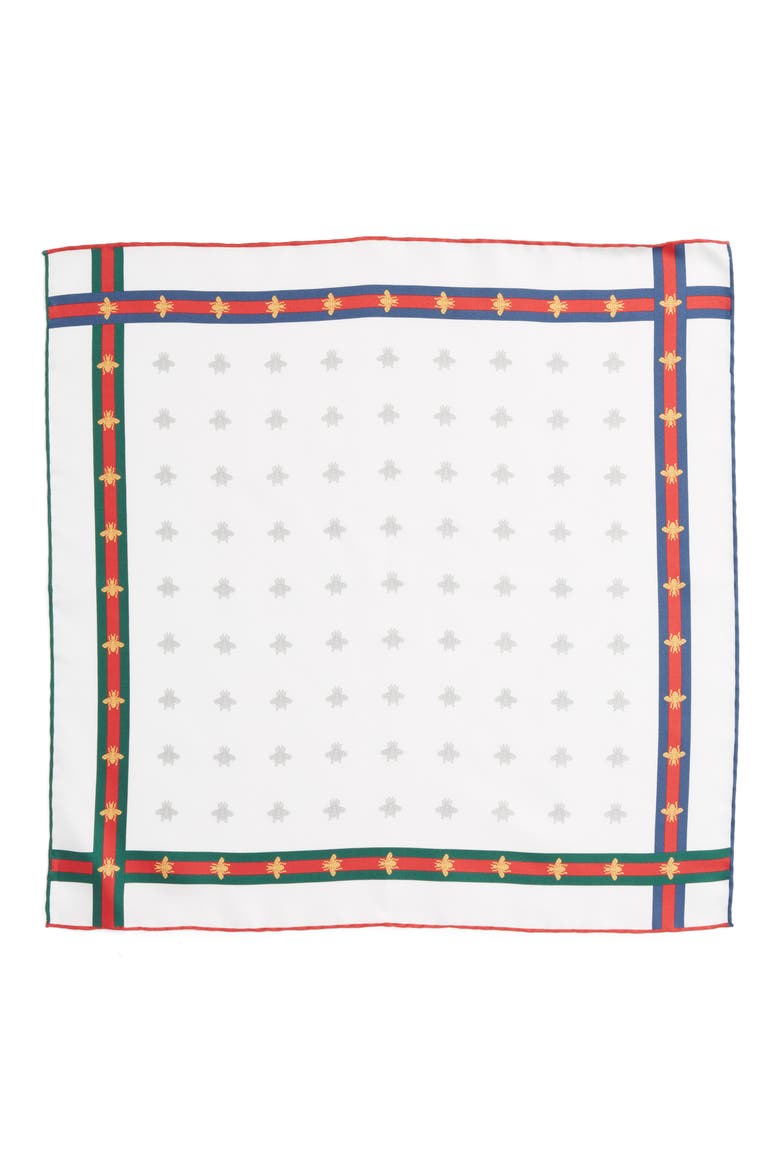 Runebis Silk Twill Pocket Square, Alternate, color, WHITE