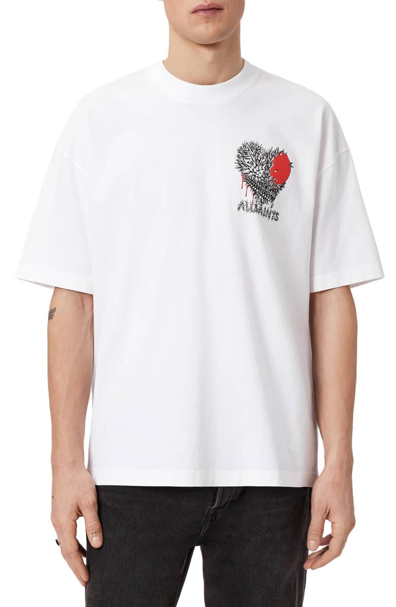AllSaints Chaste Graphic T-Shirt, Main, color, Optic White