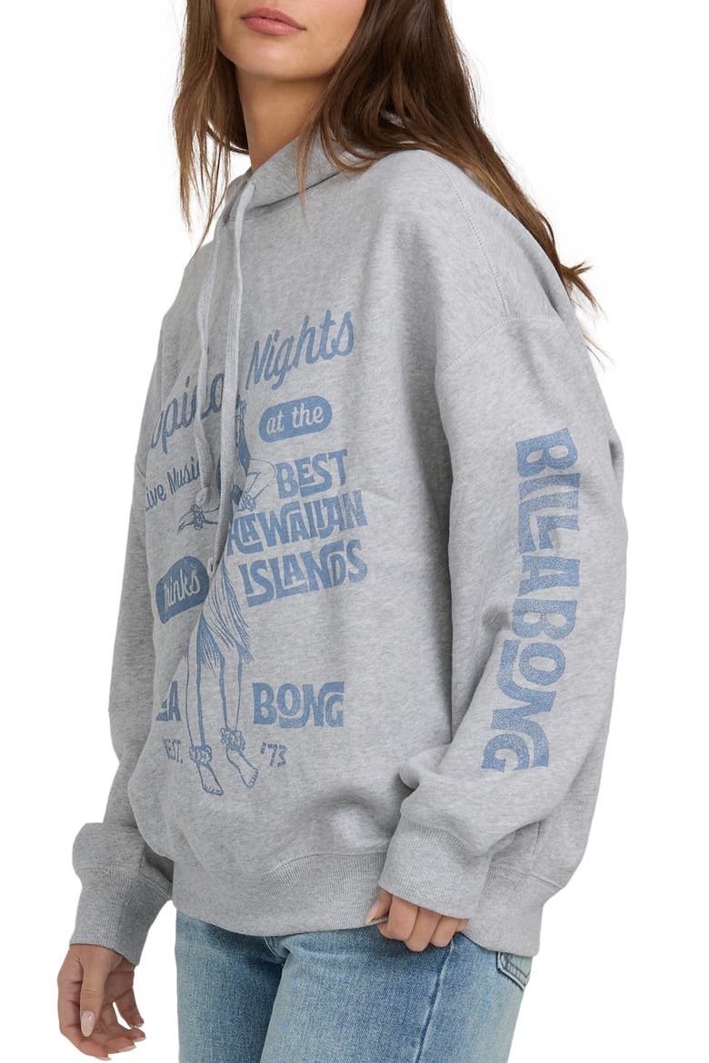 Vivid Oversize Cotton Blend Graphic Hoodie, Alternate, color, HEATHER GRASS
