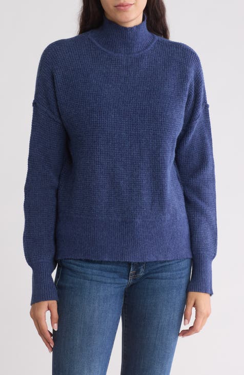 Navy blue mock turtleneck women's best sale