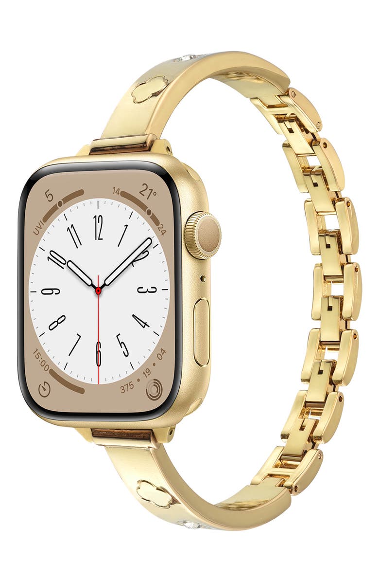 BCBG Clover Link Apple Watch<sup>®</sup> Watchband, Alternate, color, Gold