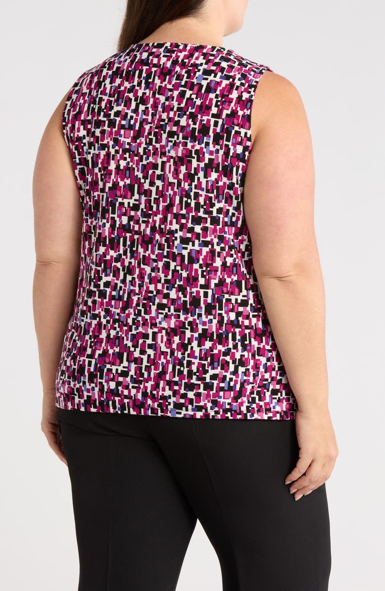 KASPER Pleat Neck Sleeveless Top, Alternate, color, 