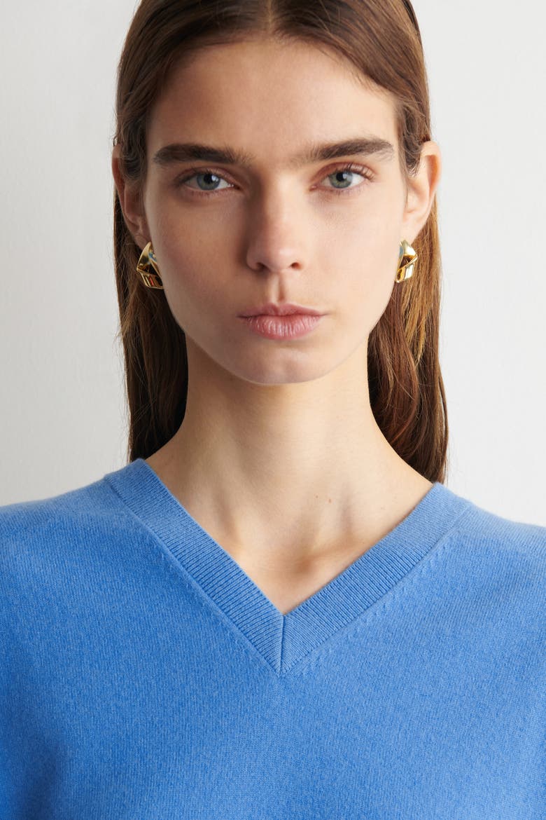 Merino Wool V-neck Sweater, Alternate, color, BLUE