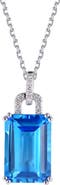 Kahn High Jewelry Swiss Blue Topaz Necklace with Diamonds