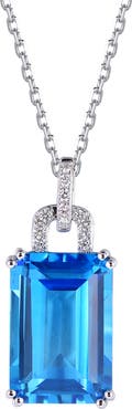 Kahn High Jewelry Swiss Blue Topaz Necklace with Diamonds