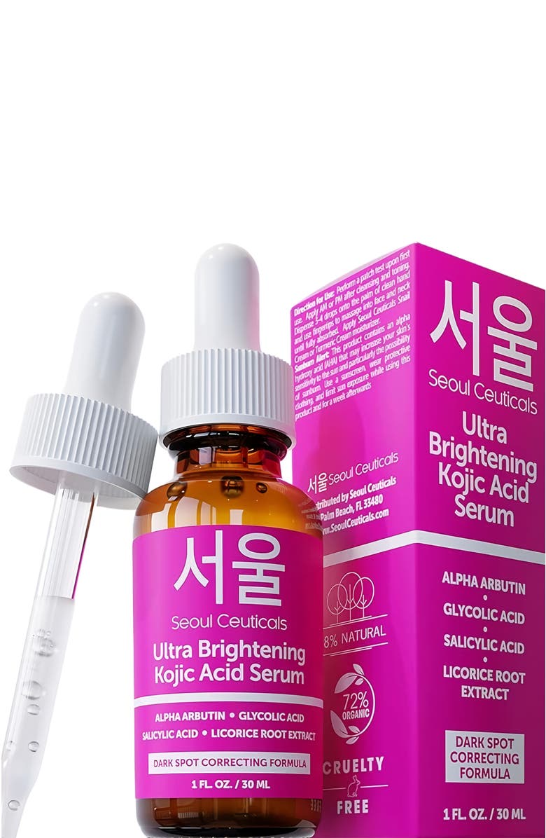 Seoul Ceuticals Korean Skincare Ultra Brightening Kojic Acid Serum, Main, color, Clear