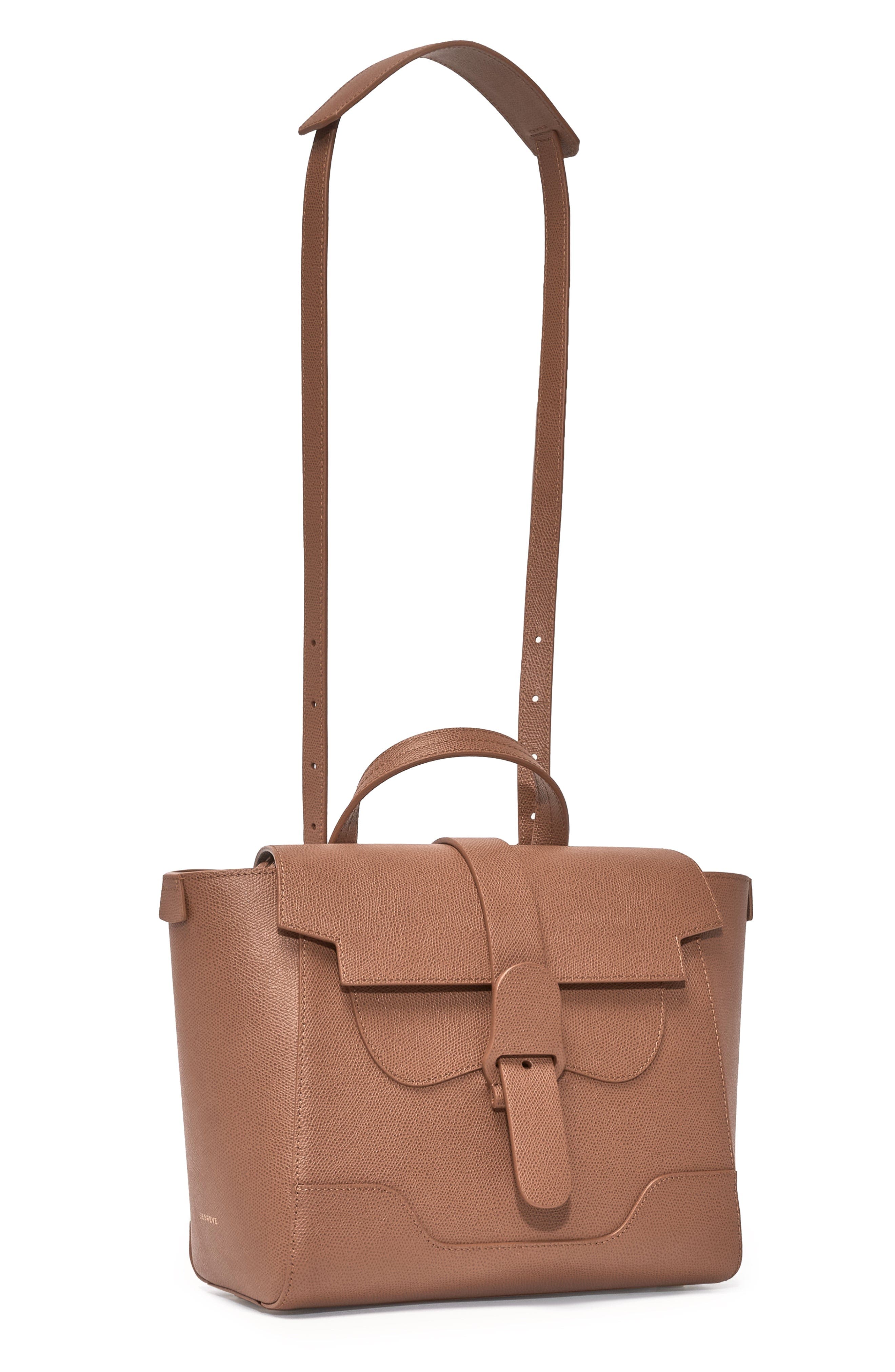 SENREVE Midi Maestra Pebbled Leather 4-Way Convertible Handbag, Alternate, color, Chestnut