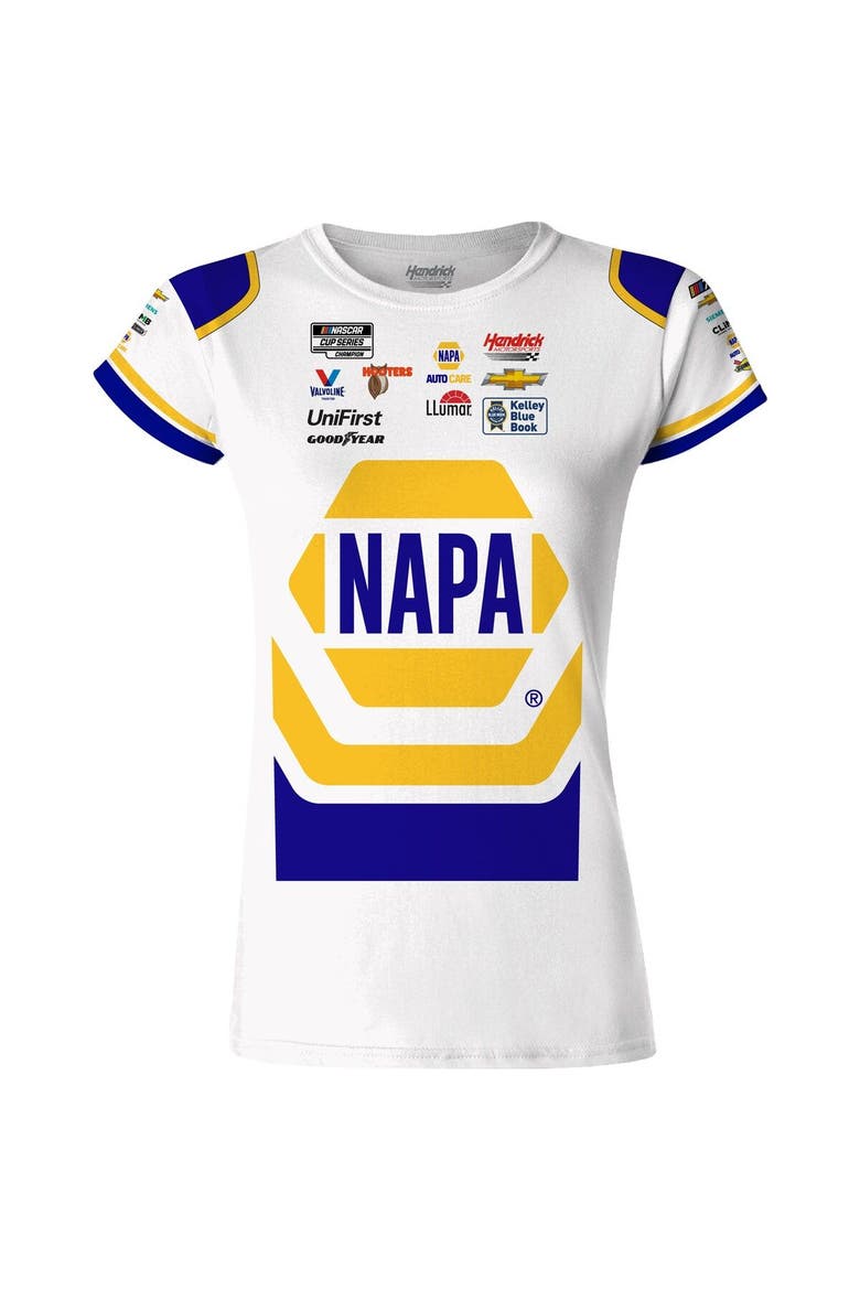 Women's Hendrick Motorsports Team Collection White Chase Elliott NAPA Sublimated Team Uniform T-Shirt, Alternate, color, White