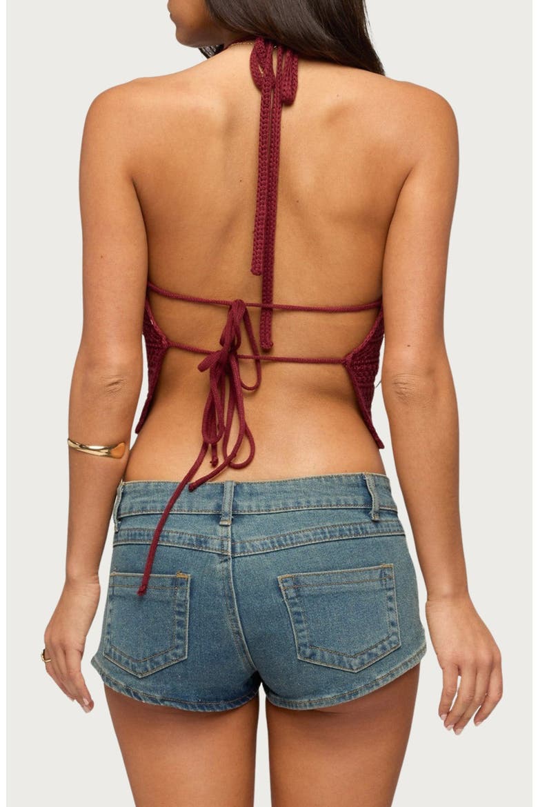 Backless Coastal Charm Neck Top, Alternate, color, MAROON