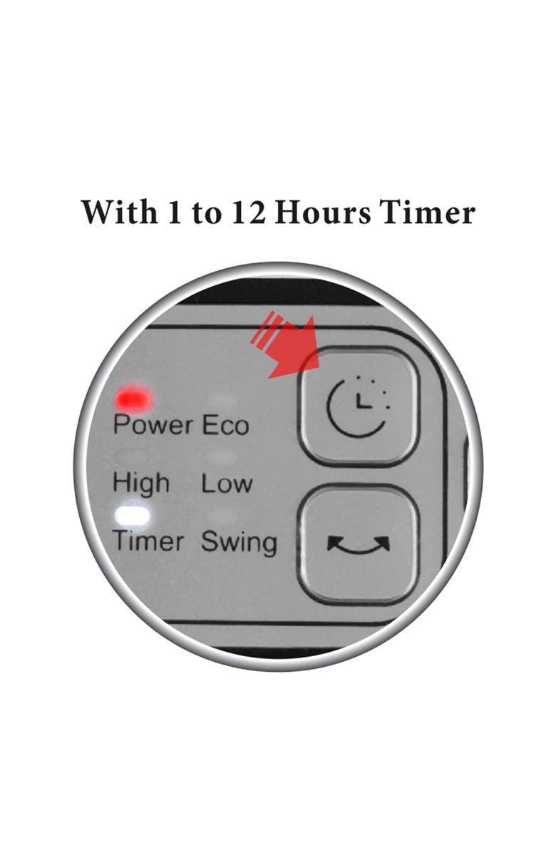 Optimus Portable Oscillation Ceramic Heater with LED Display, Alternate, color, White