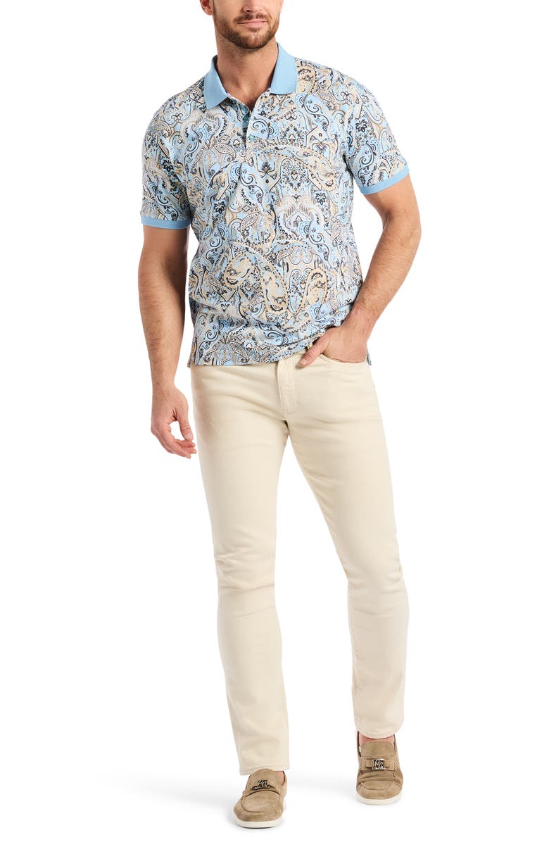 Robert Graham Manucci Paisley Cotton Polo, Alternate, color, Light Blue