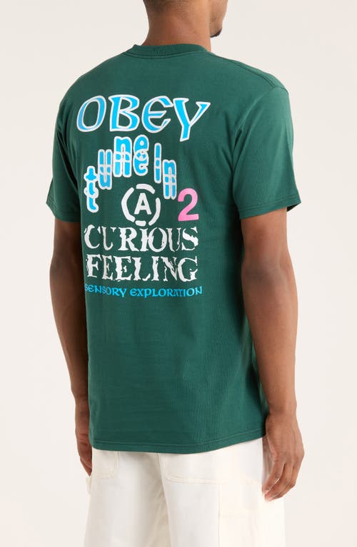 Obey Sensory Exploration Cotton Graphic T-shirt In Green