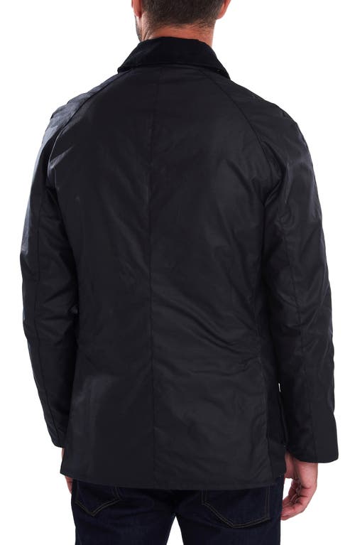 Shop Barbour Ashby Waxed Cotton Jacket In Navy 2