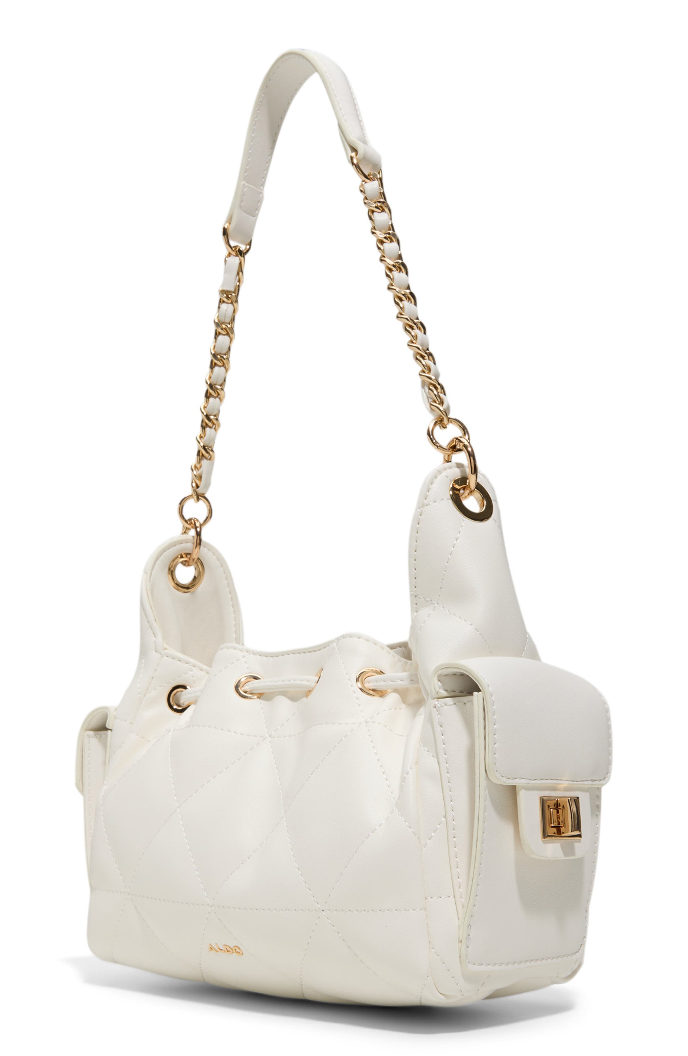 ALDO Sephiraa Faux Leather Shoulder Bag, Alternate, color, White