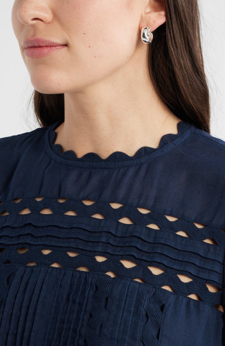 Caslon<sup>®</sup> Rickrack Trim Popover Top, Alternate, color, Navy Blazer