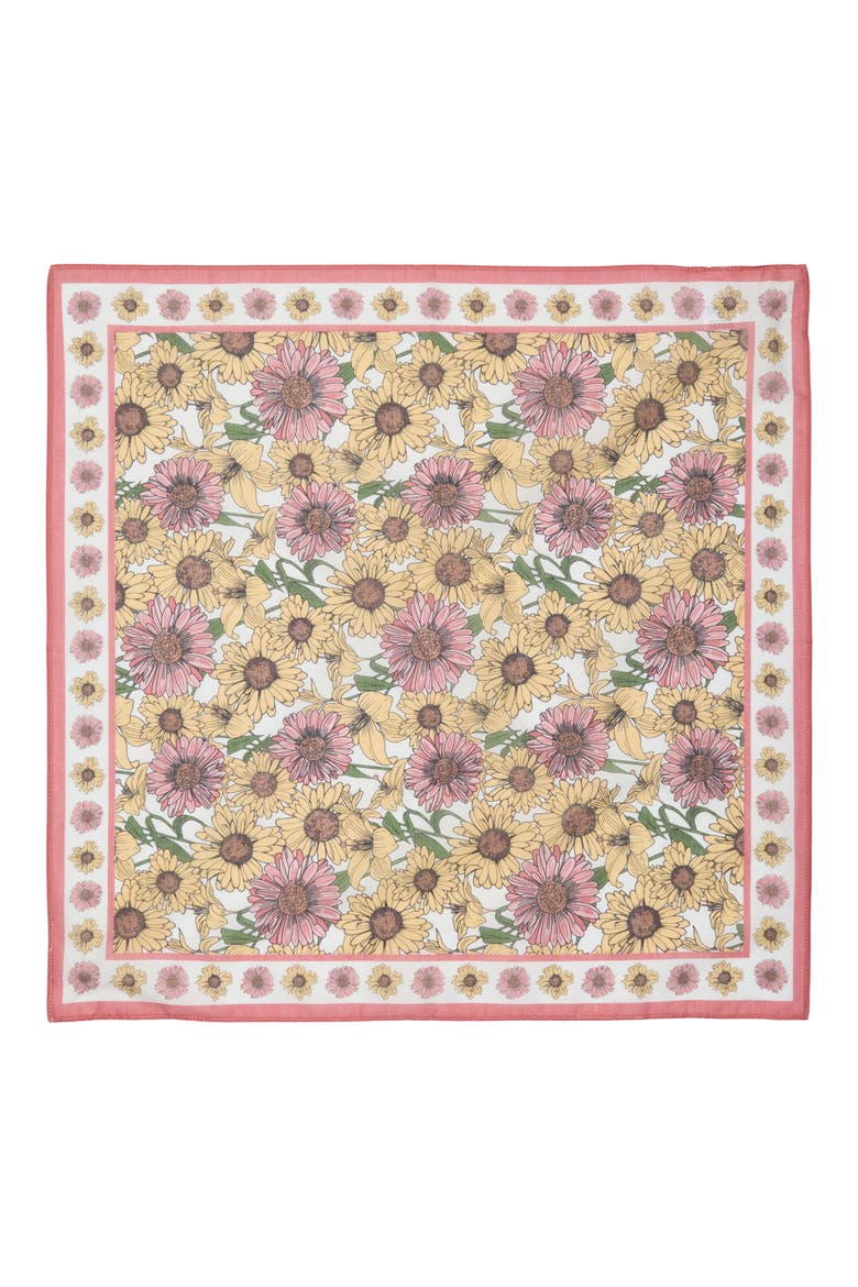 Pottery Floral Square Bandana, Alternate, color, PINK FLORAL