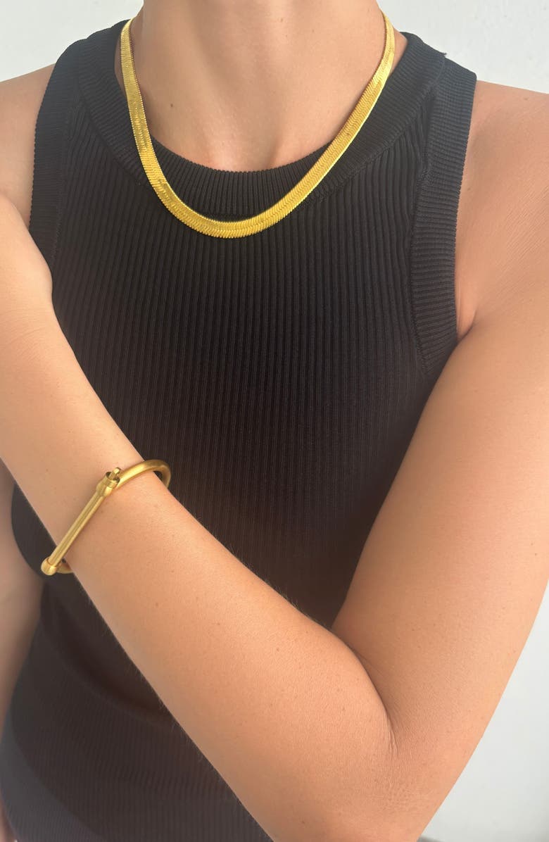 st. Moran Herringbone Chain Necklace, Alternate, color, Gold