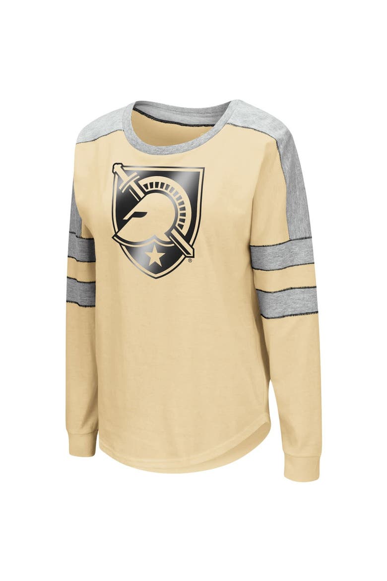 Women's Colosseum Gold Army Black Knights Trey Dolman Long Sleeve T-Shirt, Alternate, color, Gold