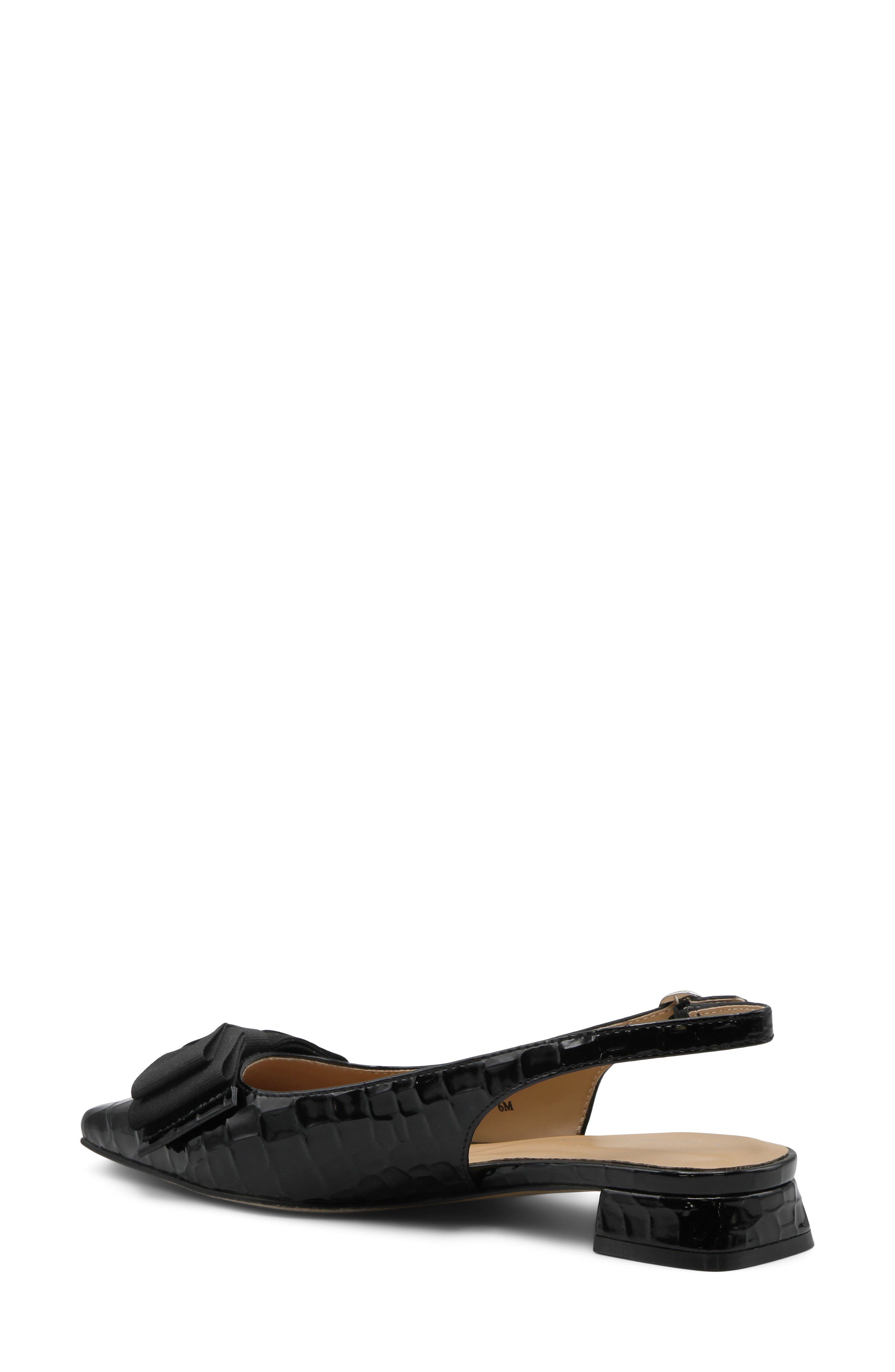 Rifka Croc Embossed Faux Leather Slingback Pump, Alternate, color, BLACK CP