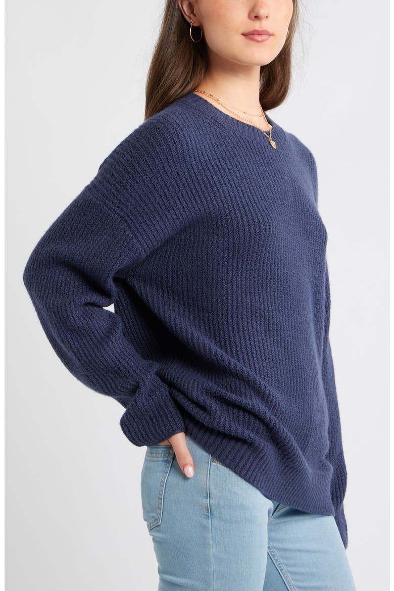 Cozy Crewneck Sweater, Alternate, color, NAVY INDIGO