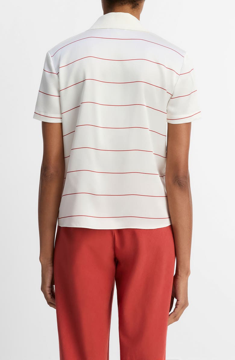 Vince Stripe Relaxed Fit Polo, Alternate, color, Cream/Brick Rose