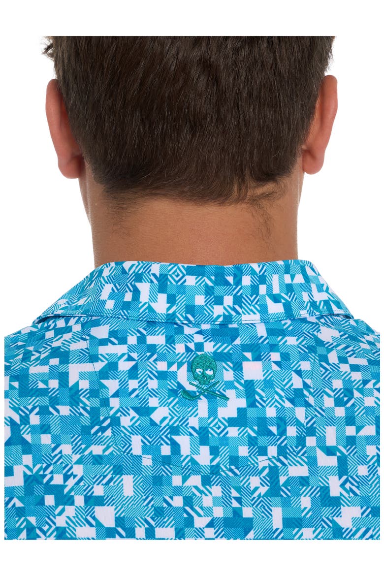 Wooderson Geo Print Performance Golf Polo, Alternate, color, JADE GREEN
