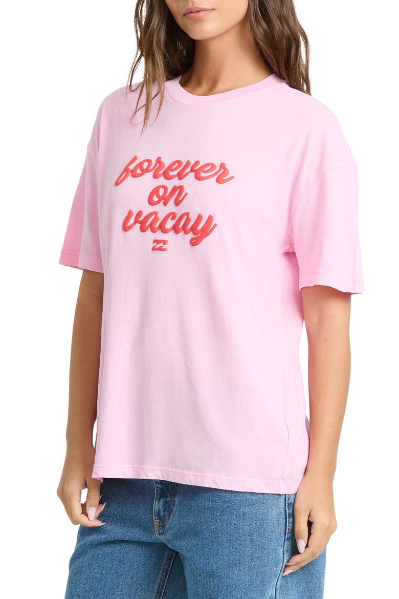 Vacay Forever Graphic Cotton Jersey T-Shirt, Alternate, color, PRISM PINK