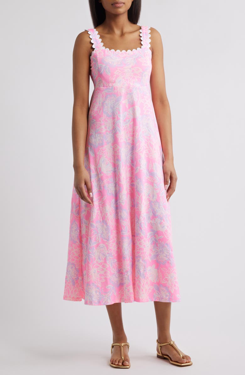 Lilly Pulitzer<sup>®</sup> Dwyer Floral Midi Dress, Main, color, 