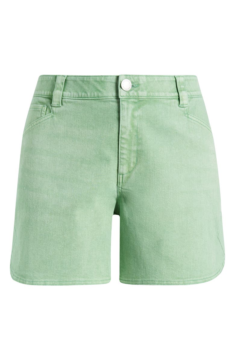 Wit & Wisdom Skyrise High Waist Dolphin Hem Denim Shorts, Alternate, color,