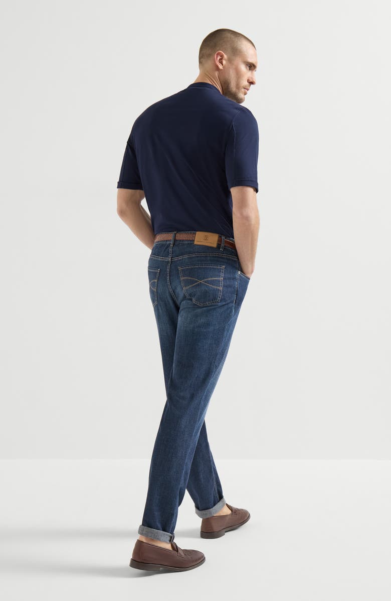 Brunello Cucinelli Lightweight denim trousers, Alternate, color, Dark Denim