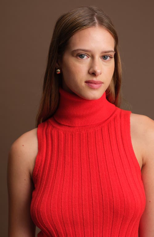 Deluc Ben Sleeveless Turtleneck Sweater In Red